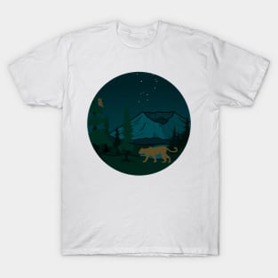 Mt St Helens Cougar and Owl T-Shirt